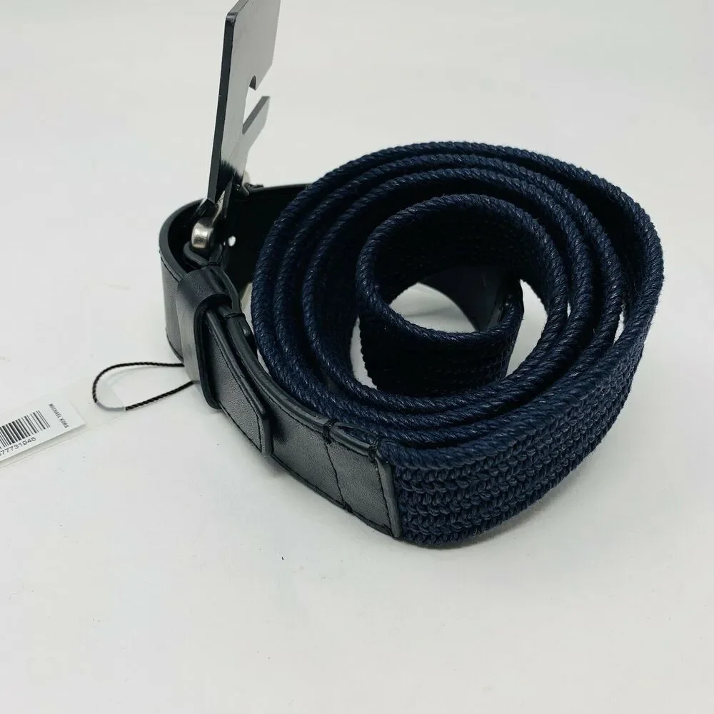 New Michael Kors‎ Mens Sz Large Belt Blue Roller Buckle Belt NWT